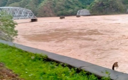 KITAEN| Daytoyen ti langa ita ti Old Banaoang Bridge kalpasan a sinalpa ti danum idi kalman.