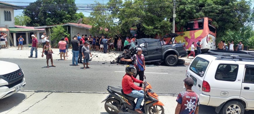 JUST IN| Maysa nga aksidente napasamak idiay Brgy. Mabilbila, Santa. Nainaig ti pick up, close van ken bus